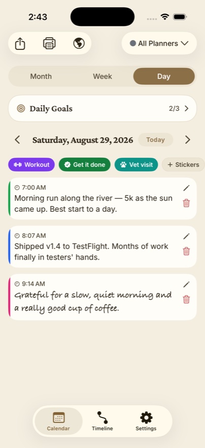 Dayleaf's On This Day resurfacing entries from past years