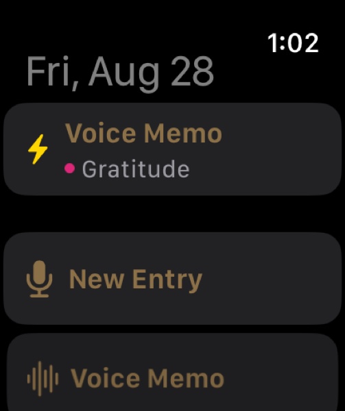 Dayleaf on Apple Watch with one-tap voice capture
